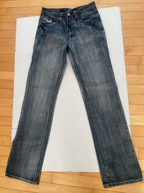 DIVINE PROVIDENCE JEANS slightly distressed Acid washed Charcoal Jeans Size 28